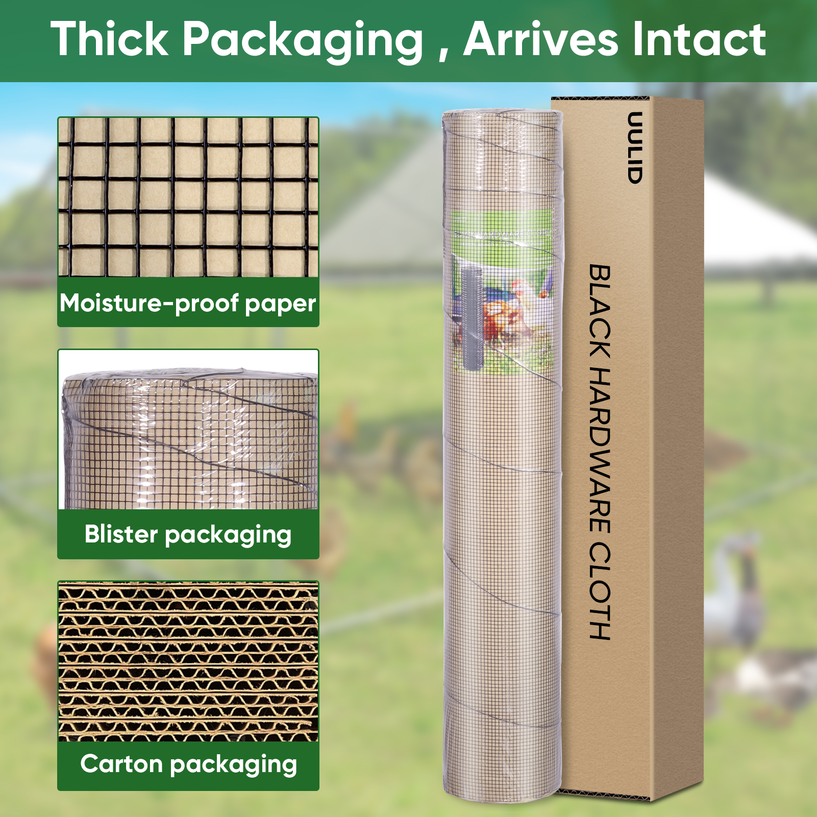 UULID black hardware cloth 1/4 inch 48 x 100 ft 23